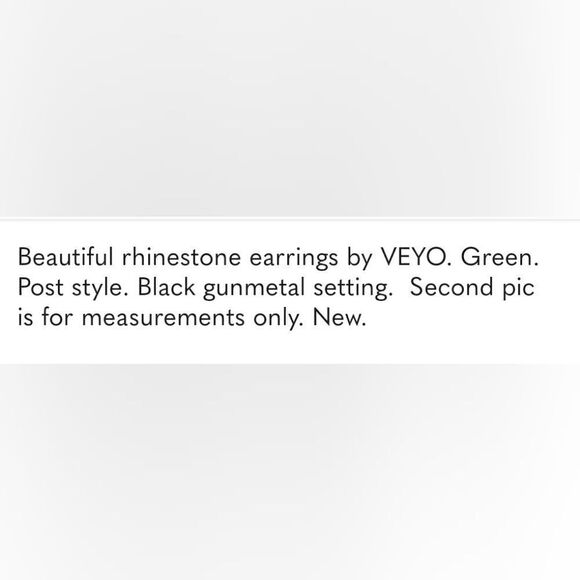 VEYO Green Rhinestone Dangle Drop Earrings - Picture 3 of 3